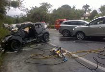 Motorista que teve o corpo queimado em acidente entre Blumenau e Pomerode está fora de perigo