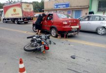 Motociclista fica ferido após acidente no bairro Salto do Norte, em Blumenau