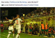 Prefeitura de Brusque faz piada nas redes sociais sobre goleada contra o Metropolitano