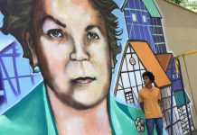 Grafite na Vila Itoupava homenageia Johanna Conrad