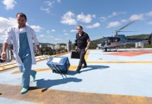 Blumenauense recebe primeiro órgão transportado por helicóptero do governador