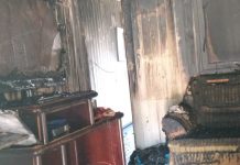 Incêndio que começou em máquina de lavar destrói parte de uma casa