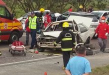 Acidente na BR-470 envolve cinco veículos; helicóptero Arcanjo foi acionado