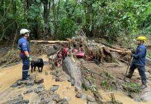 Corpo de Bombeiros continua buscas por duas pessoas desaparecidas em Rodeio após fortes chuvas
