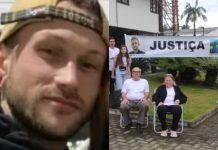 Familiares de jovem assassinado em Indaial fazem ato por justiça durante julgamento Aliffer Korb